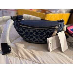 NWT Coach Denim sling bum bag signature